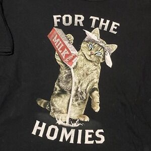 Cat pouring one out 10's graphic tee hip hop fruit of the loom XL/23